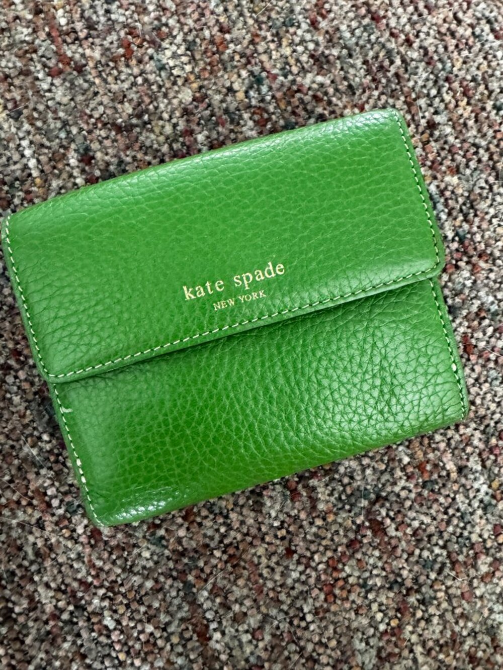 VTG green leather Kate Spade wallet